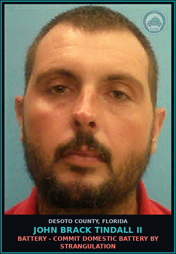 Booking mugshot of John Brack Tindall II in DeSoto County