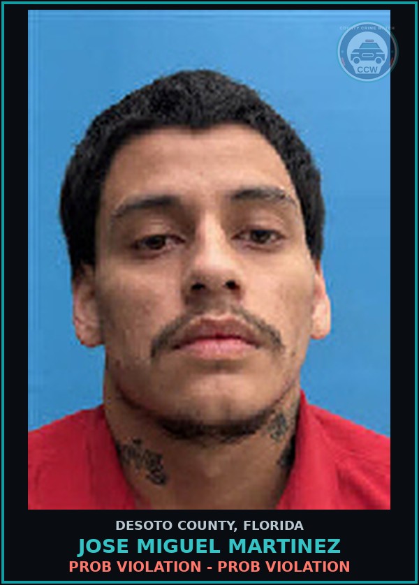 Booking mugshot of Jose Miguel Martinez in DeSoto County