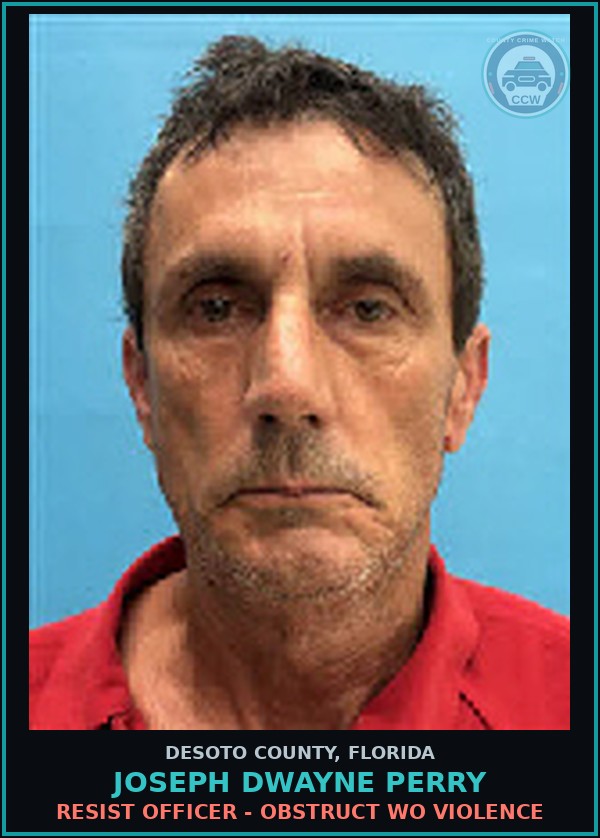 Booking mugshot of Joseph Dwayne Perry in DeSoto County