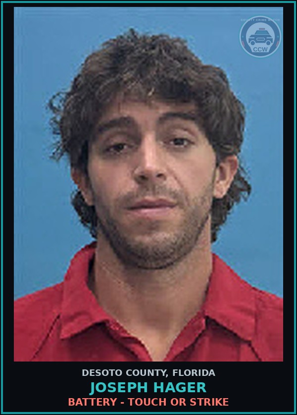 Booking mugshot of Joseph Hager in DeSoto County