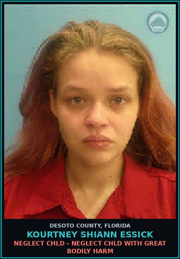 Booking mugshot of Kourtney Shiann Essick in DeSoto County