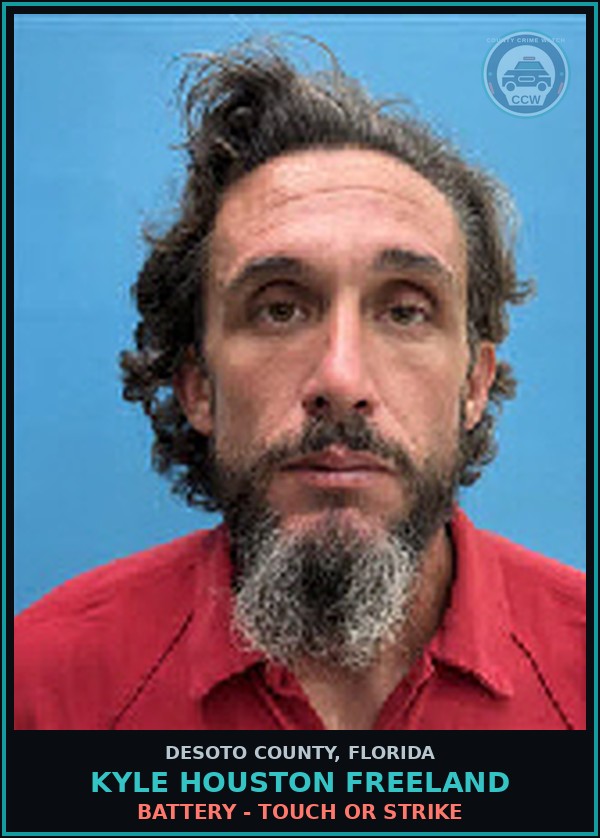 Booking mugshot of Kyle Houston Freeland in DeSoto County