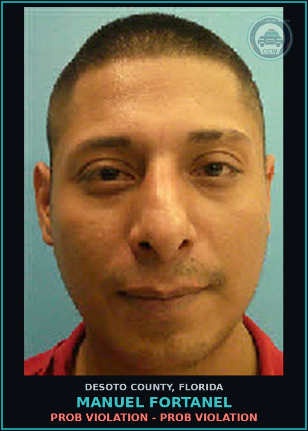Booking mugshot of Manuel Fortanel in DeSoto County