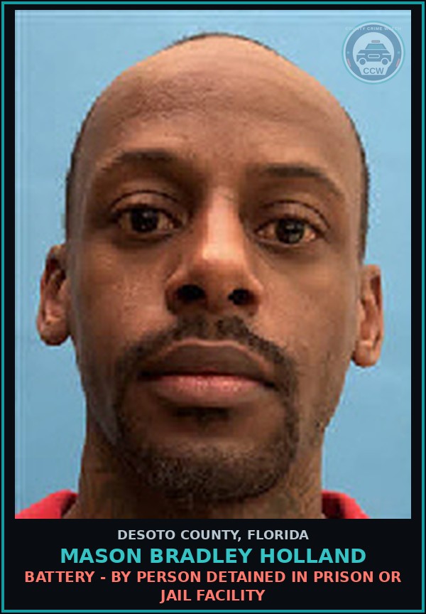 Booking mugshot of Mason Bradley Holland in DeSoto County