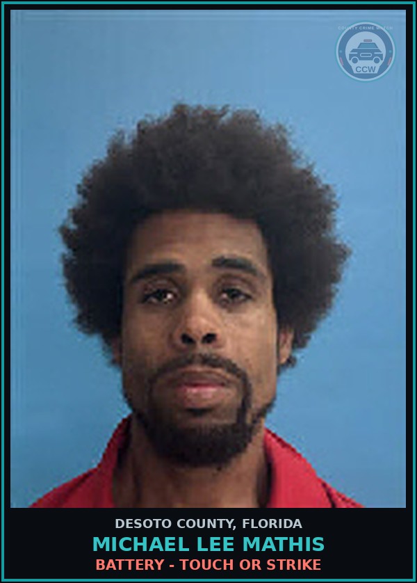 Booking mugshot of Michael Lee Mathis in DeSoto County