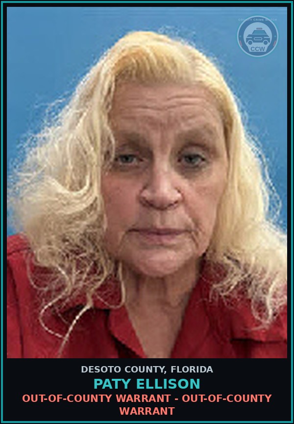 Booking mugshot of Paty Ellison in DeSoto County