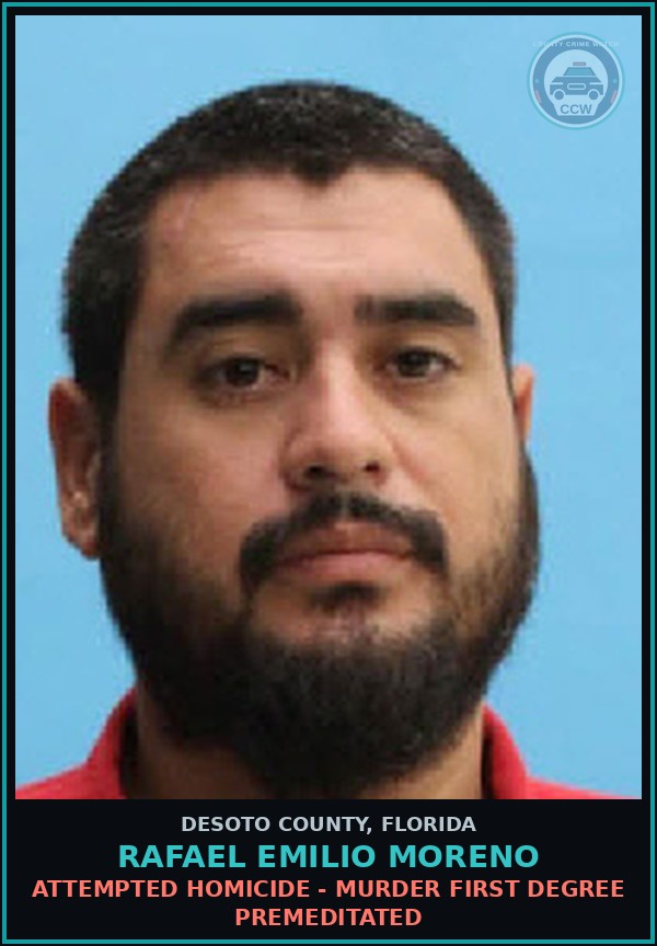 Booking mugshot of Rafael Emilio Moreno in DeSoto County