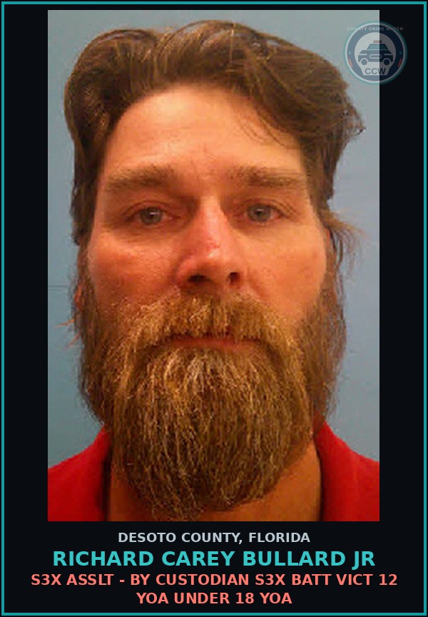 Booking mugshot of Richard Carey Bullard Jr in DeSoto County