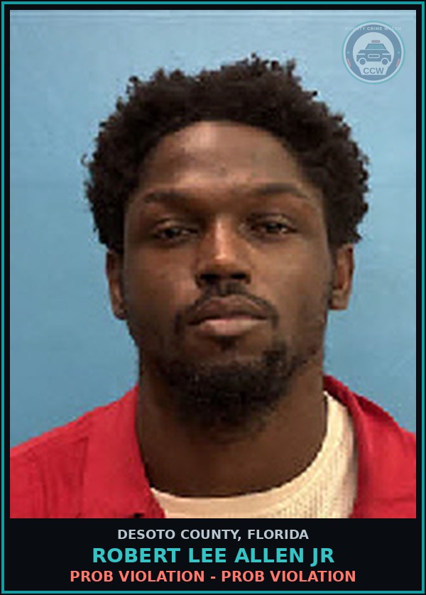 Booking mugshot of Robert Lee Allen Jr in DeSoto County