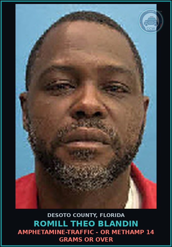 Booking mugshot of Romill Theo Blandin in DeSoto County