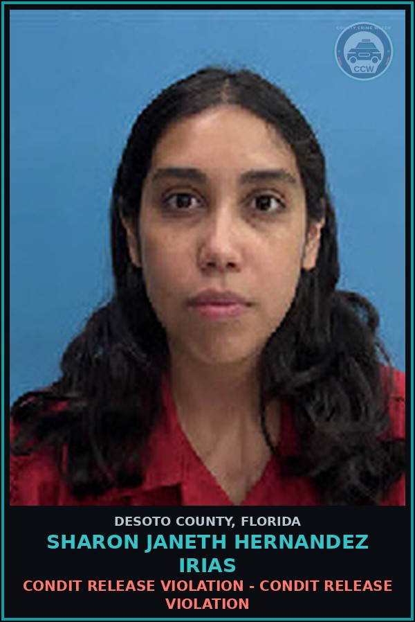 Booking mugshot of Sharon Janeth Hernandez Irias in DeSoto County