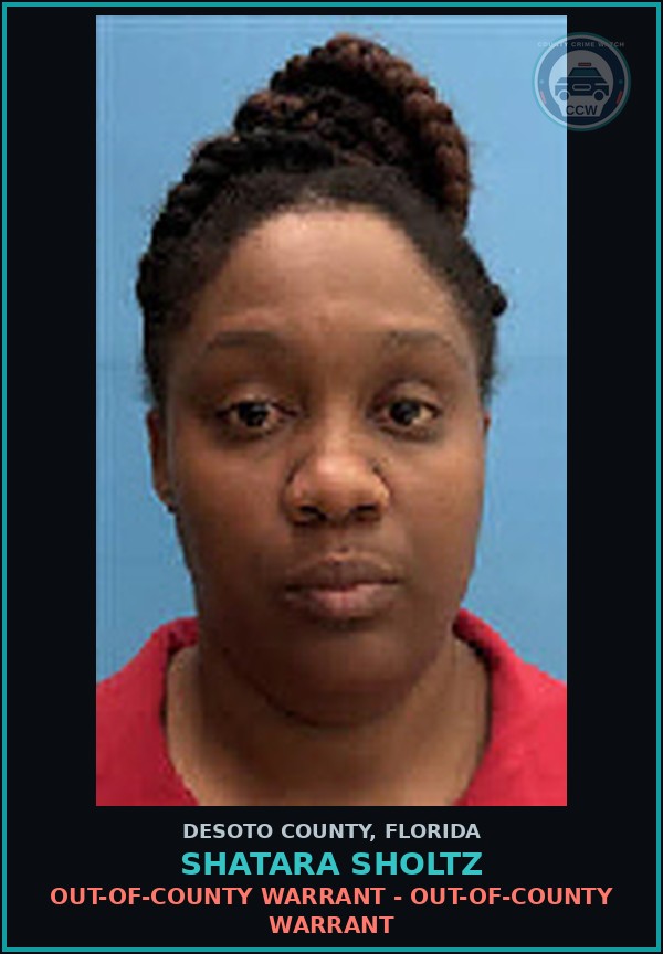 Booking mugshot of Shatara Sholtz in DeSoto County
