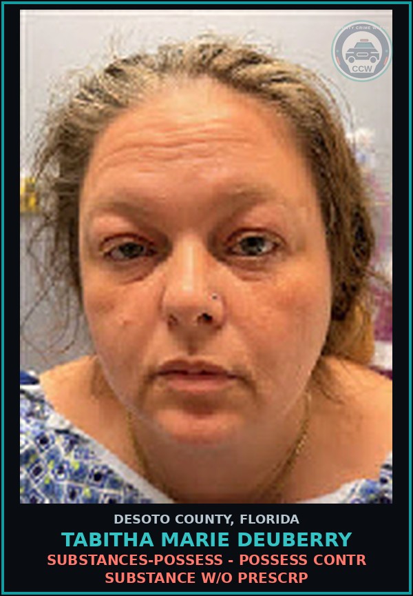 Booking mugshot of Tabitha Marie Deuberry in DeSoto County