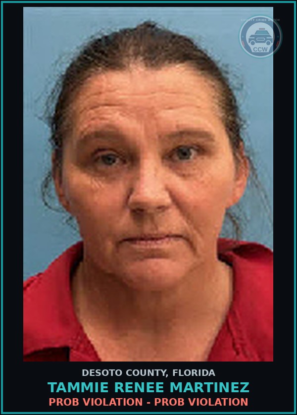 Booking mugshot of Tammie Renee Martinez in DeSoto County