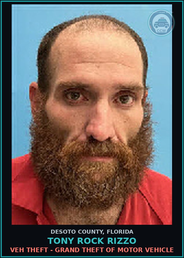 Booking mugshot of Tony Rock Rizzo in DeSoto County