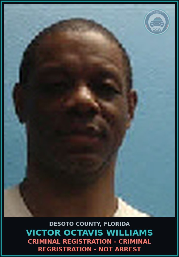 Booking mugshot of Victor Octavis Williams in DeSoto County