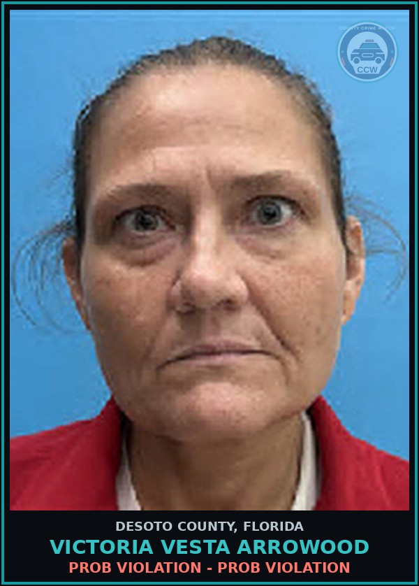 Booking mugshot of Victoria Vesta Arrowood in DeSoto County