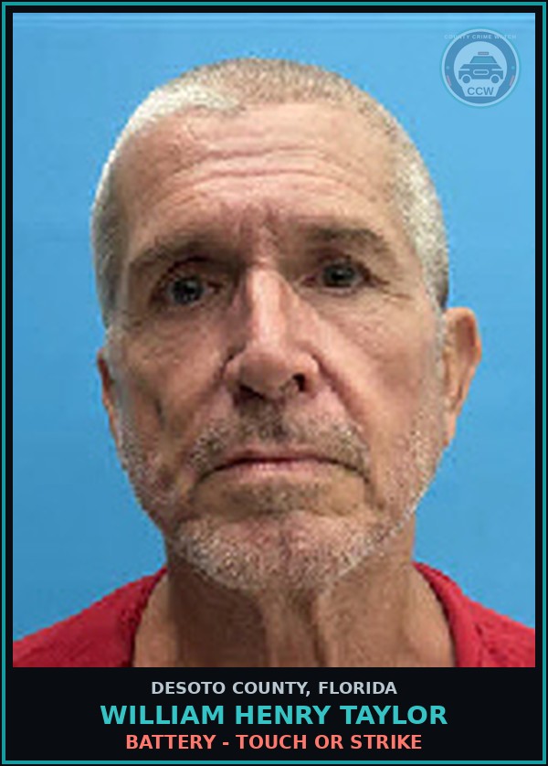 Booking mugshot of William Henry Taylor in DeSoto County