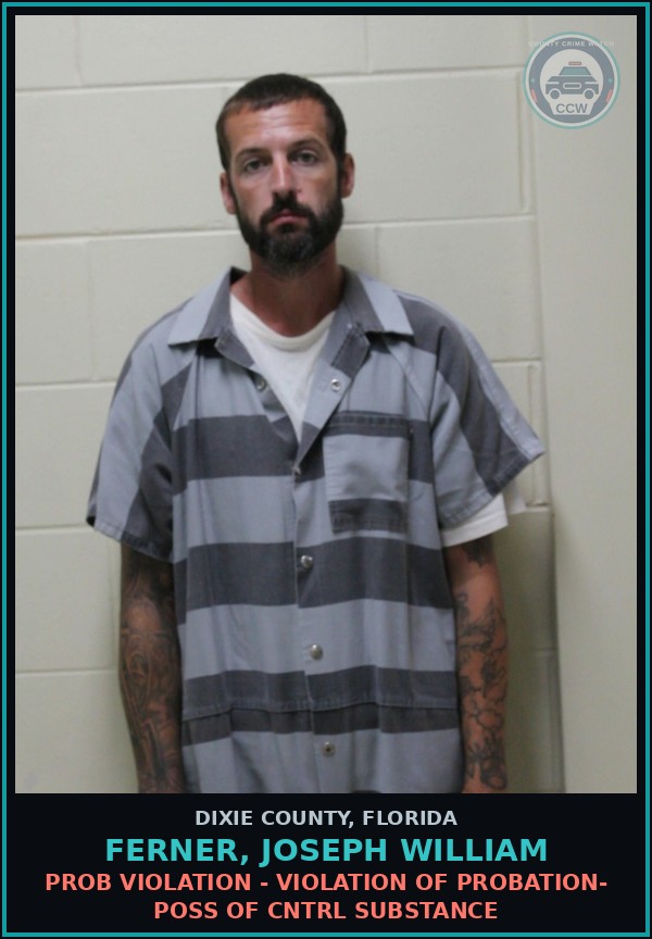 Booking mugshot of FERNER, JOSEPH WILLIAM in Dixie County