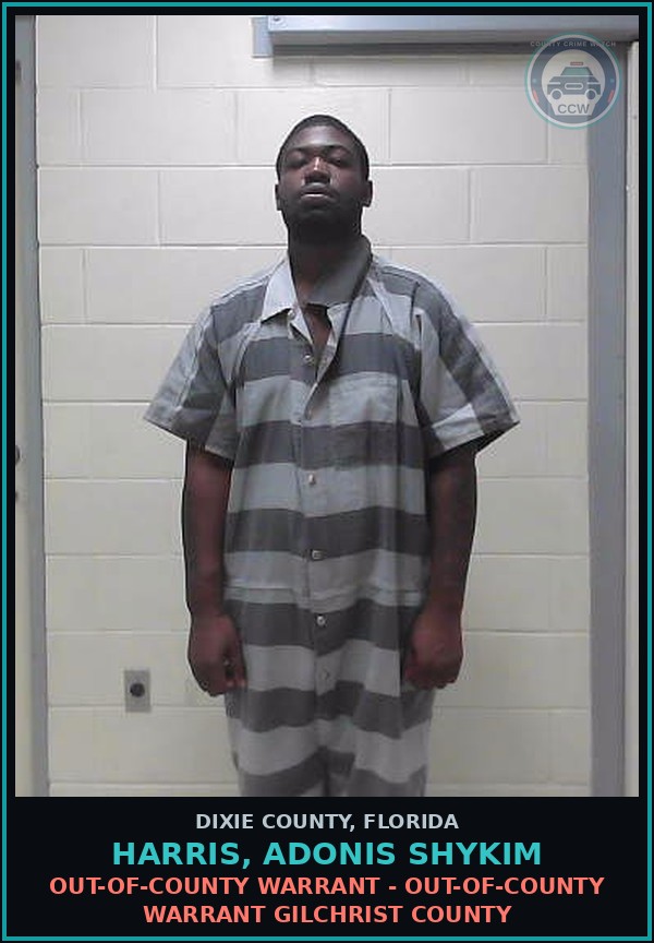 Booking mugshot of HARRIS, ADONIS SHYKIM in Dixie County