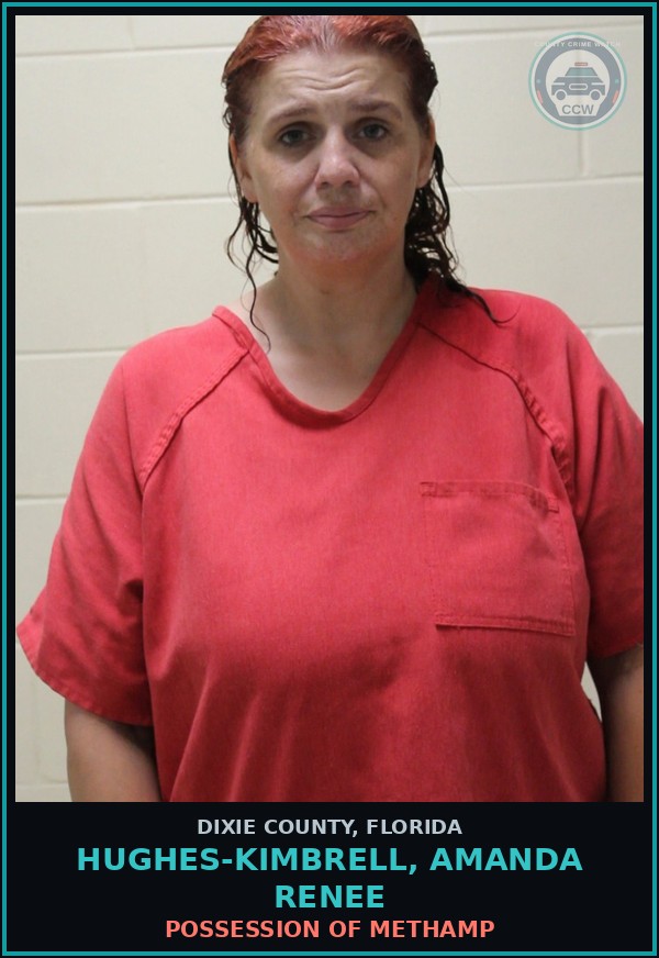 Booking mugshot of HUGHES-KIMBRELL, AMANDA RENEE in Dixie County