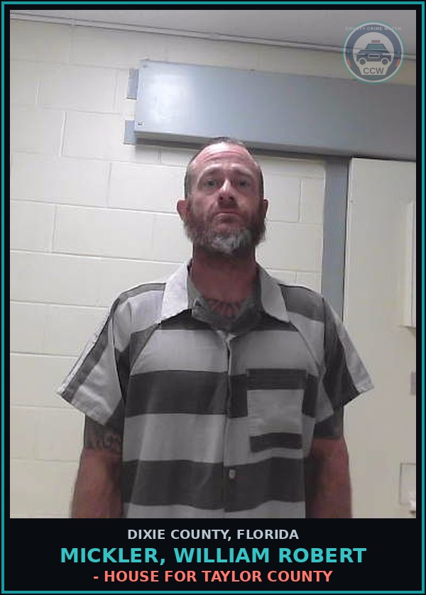 Booking mugshot of MICKLER, WILLIAM ROBERT in Dixie County