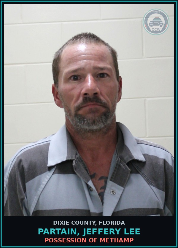 Booking mugshot of PARTAIN, JEFFERY LEE in Dixie County