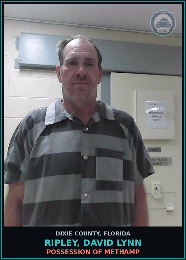 Booking mugshot of RIPLEY, DAVID LYNN in Dixie County