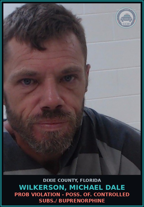 Booking mugshot of WILKERSON, MICHAEL DALE in Dixie County
