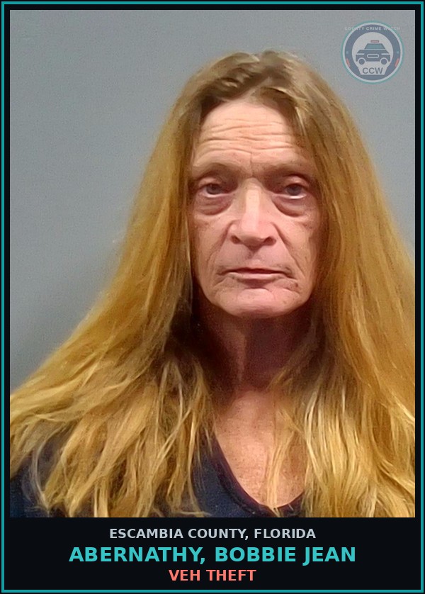 Booking mugshot of ABERNATHY, BOBBIE JEAN in Escambia County