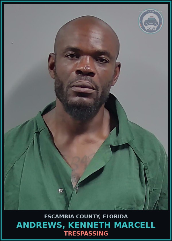 Booking mugshot of ANDREWS, KENNETH MARCELL in Escambia County
