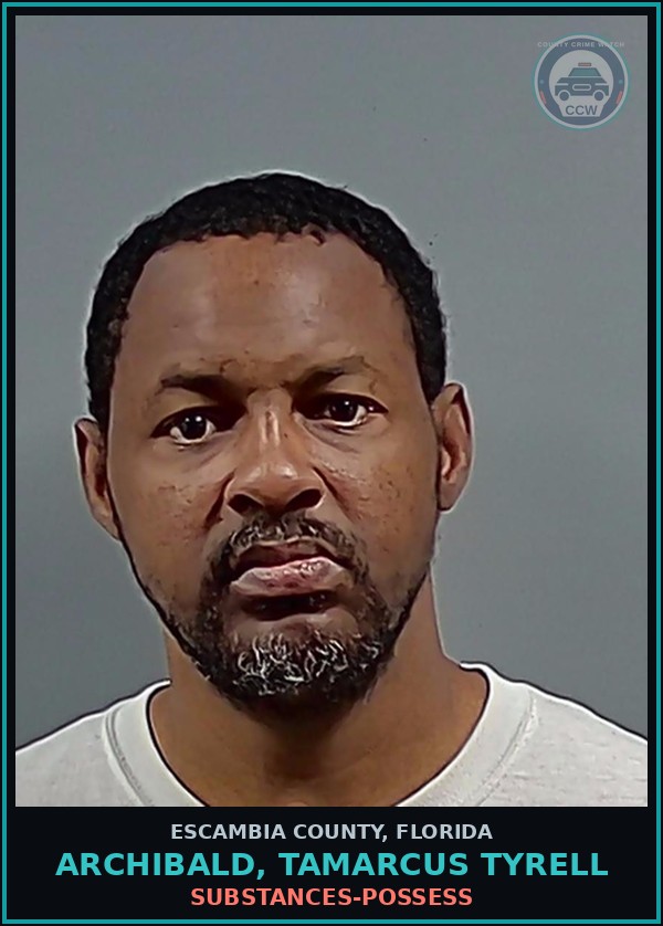 Booking mugshot of ARCHIBALD, TAMARCUS TYRELL in Escambia County