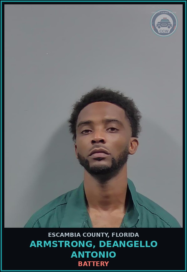 Booking mugshot of ARMSTRONG, DEANGELLO ANTONIO in Escambia County