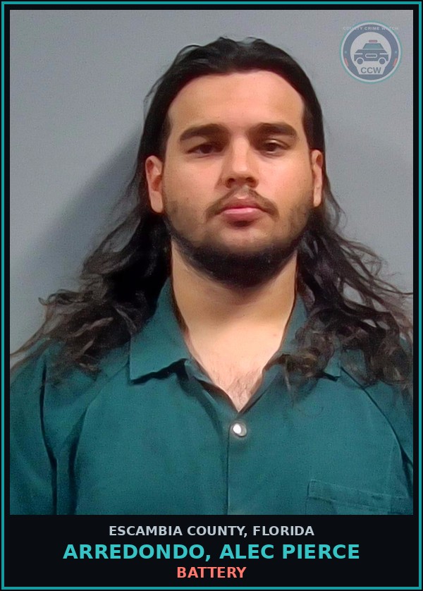 Booking mugshot of ARREDONDO, ALEC PIERCE in Escambia County
