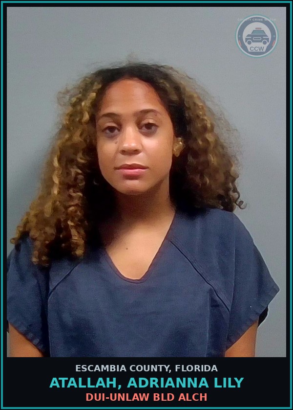 Booking mugshot of ATALLAH, ADRIANNA LILY in Escambia County