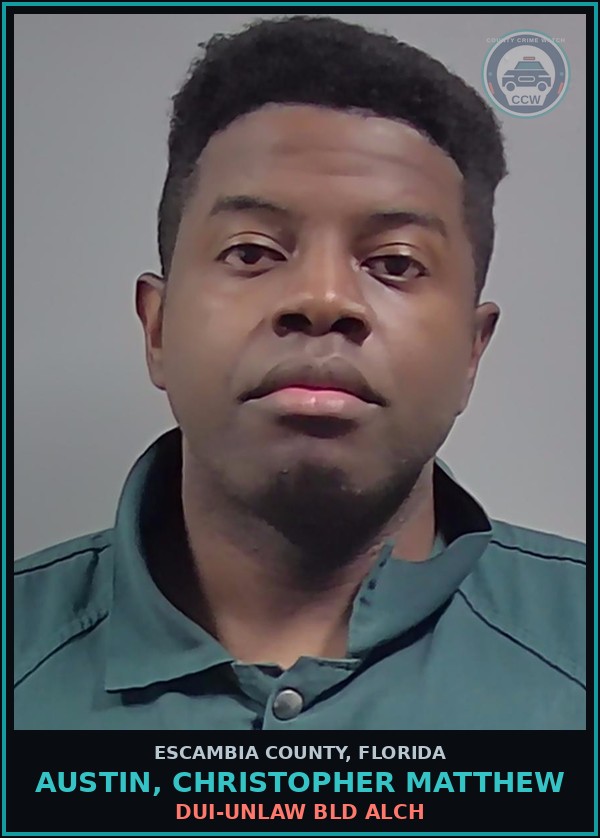 Booking mugshot of AUSTIN, CHRISTOPHER MATTHEW in Escambia County