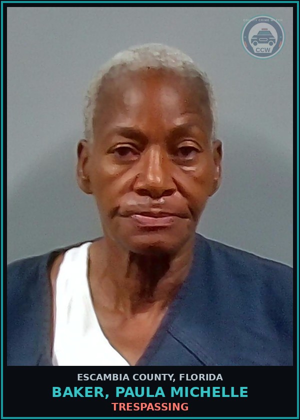 Booking mugshot of BAKER, PAULA MICHELLE in Escambia County