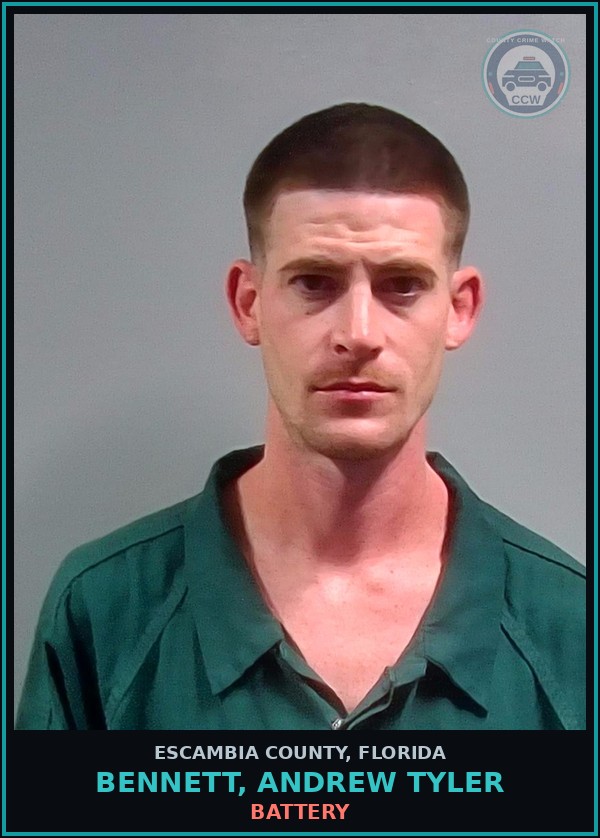 Booking mugshot of BENNETT, ANDREW TYLER in Escambia County