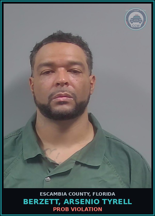 Booking mugshot of BERZETT, ARSENIO TYRELL in Escambia County