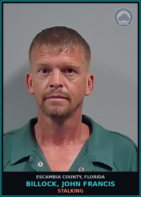 Booking mugshot of BILLOCK, JOHN FRANCIS in Escambia County