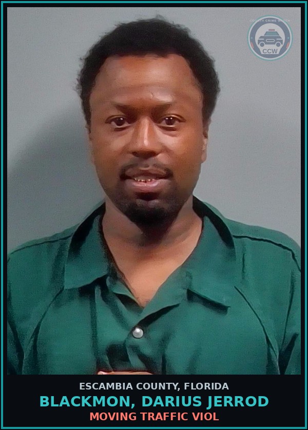 Booking mugshot of BLACKMON, DARIUS JERROD in Escambia County