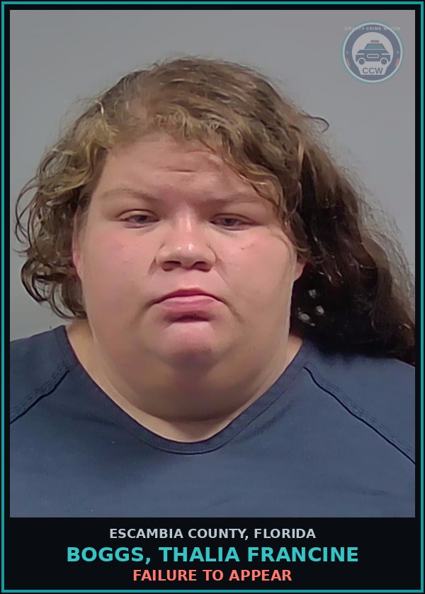 Booking mugshot of BOGGS, THALIA FRANCINE in Escambia County