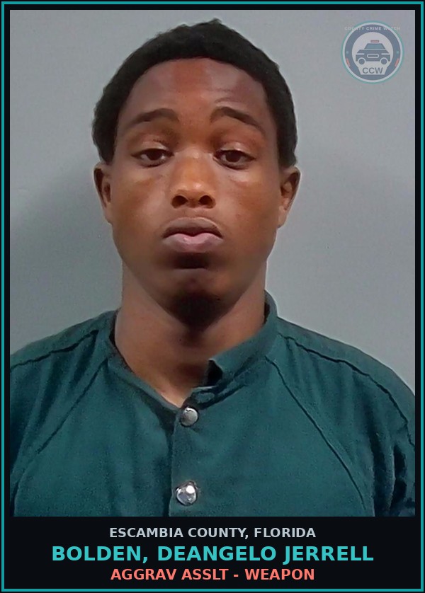 Booking mugshot of BOLDEN, DEANGELO JERRELL in Escambia County