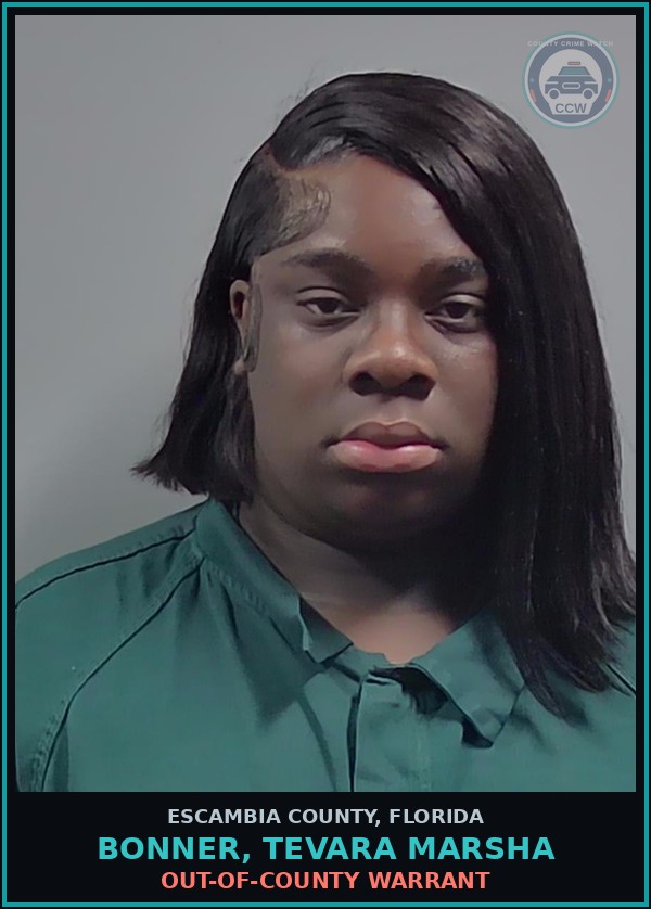 Booking mugshot of BONNER, TEVARA MARSHA in Escambia County