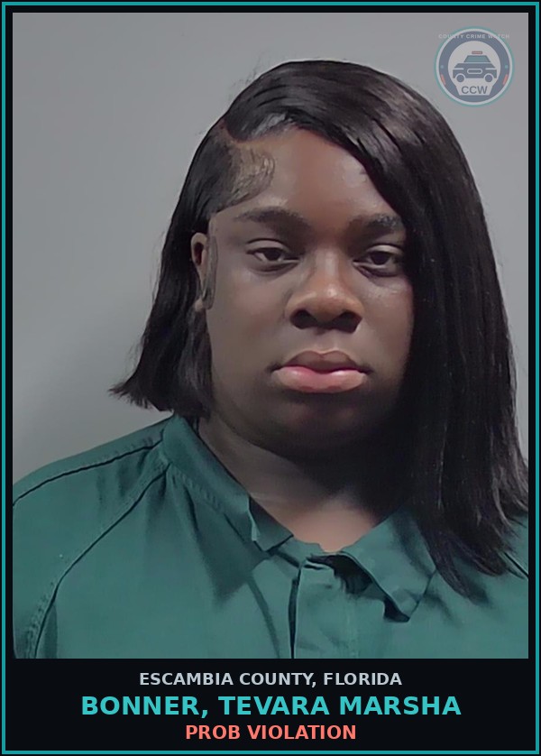 Booking mugshot of BONNER, TEVARA MARSHA in Escambia County