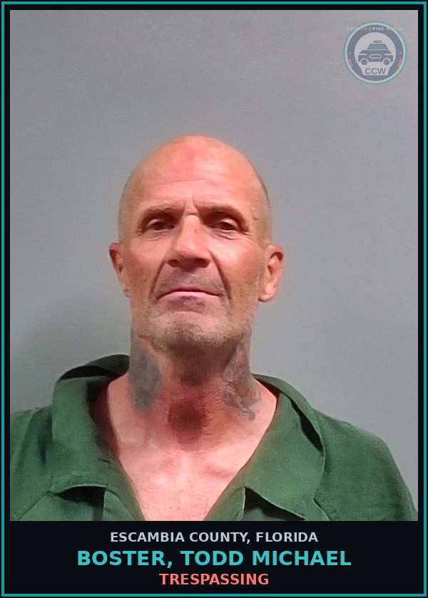 Booking mugshot of BOSTER, TODD MICHAEL in Escambia County