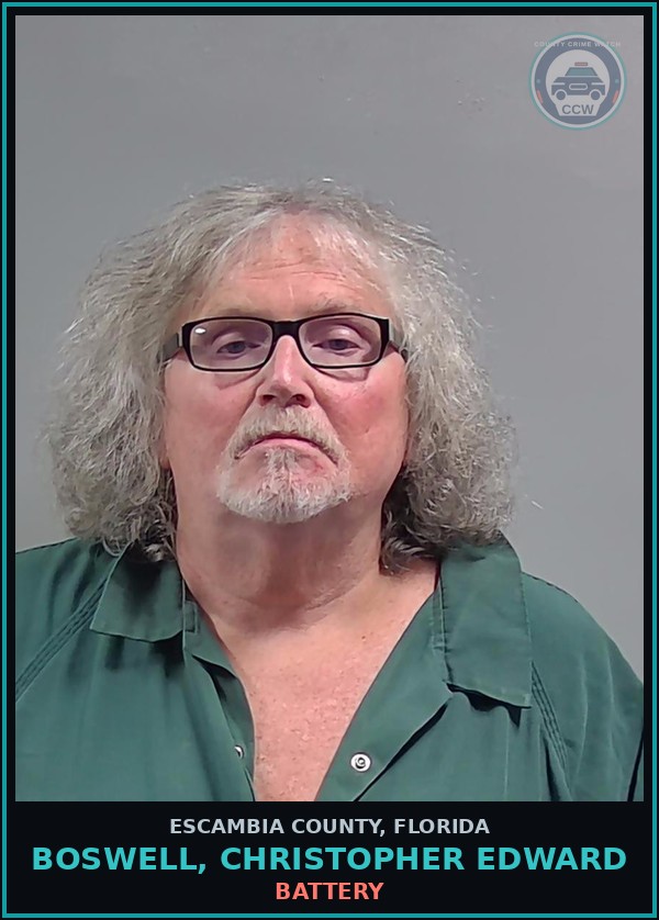 Booking mugshot of BOSWELL, CHRISTOPHER EDWARD in Escambia County