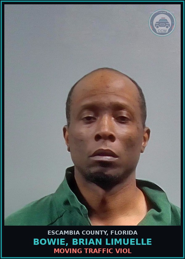 Booking mugshot of BOWIE, BRIAN LIMUELLE in Escambia County