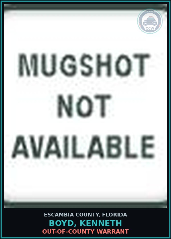 Booking mugshot of BOYD, KENNETH in Escambia County
