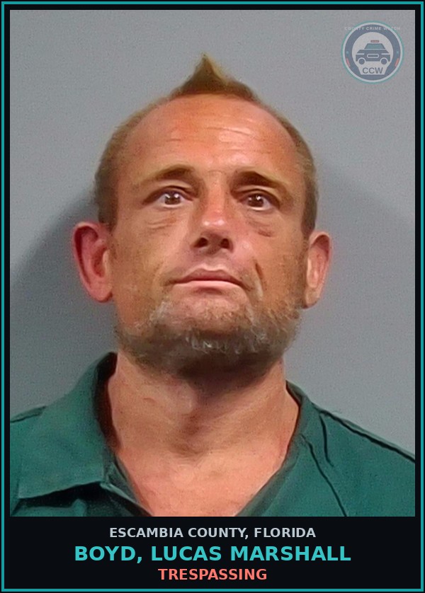 Booking mugshot of BOYD, LUCAS MARSHALL in Escambia County